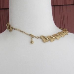 Trifari Leaf Choker Necklace Brushed 